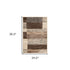 12' Beige Slate Gray And Brown Patchwork Runner Rug